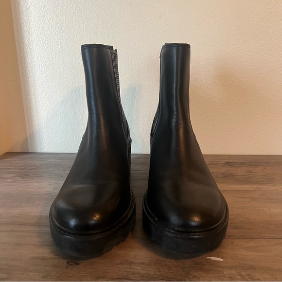 Madewell Womens The Gwenda Platform Black Leather Ankle Boots Size 10 Casual - Picture 2 of 9